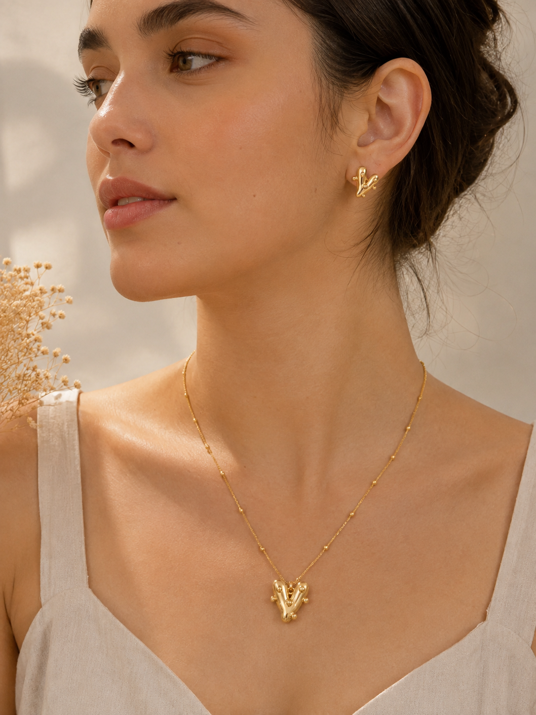 Golden Cactus Charm Set