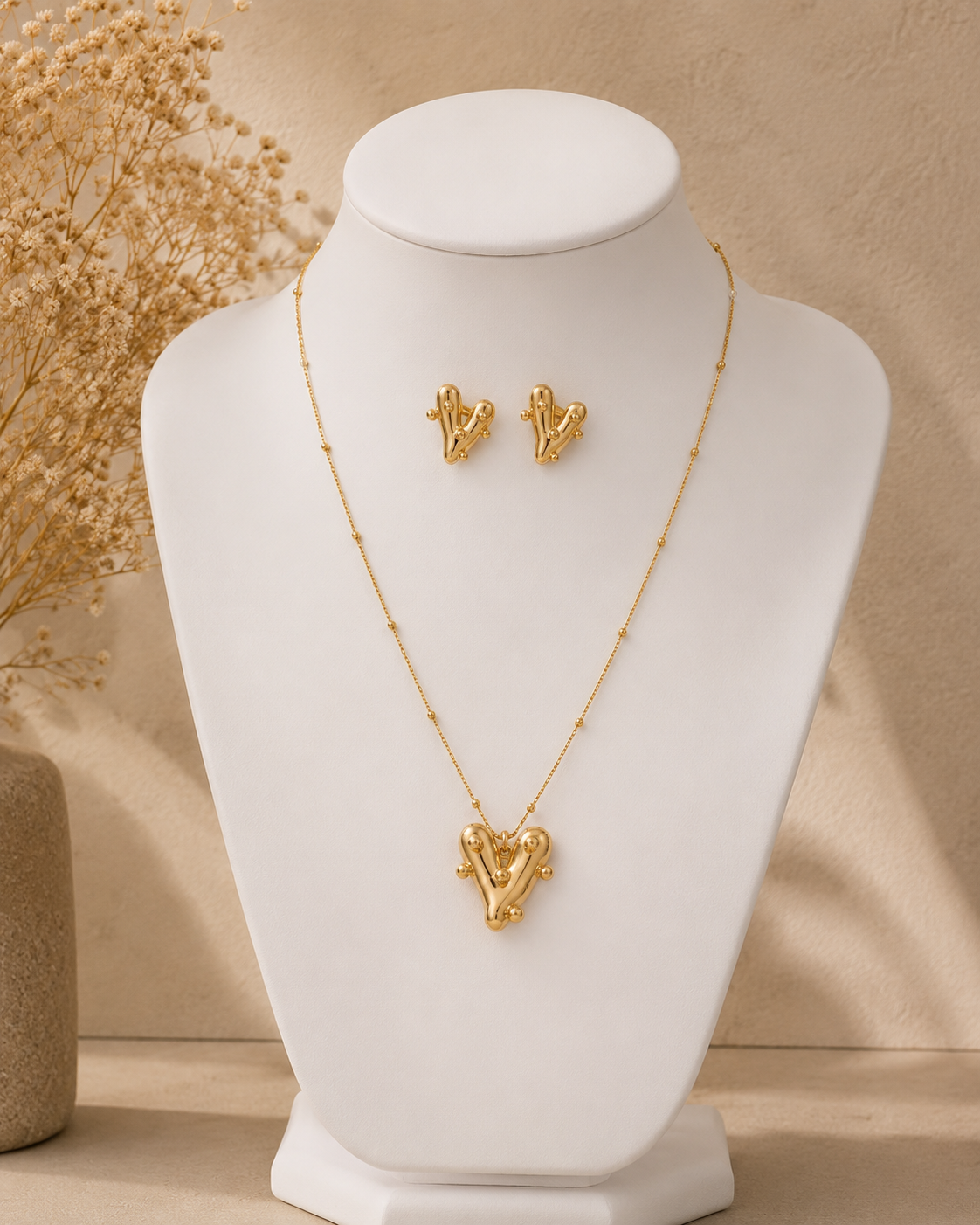 Golden Cactus Charm Set