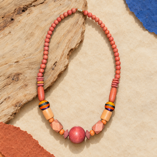 Terra Sunset Wood Necklace