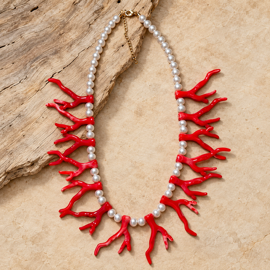 Coral Pearl Necklace