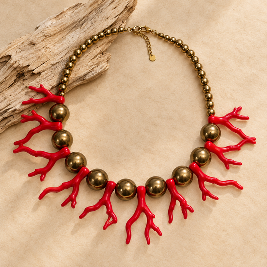 Coral Gold Necklace