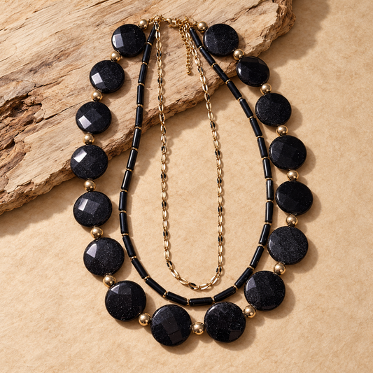 Noir Onyx Layered Necklace
