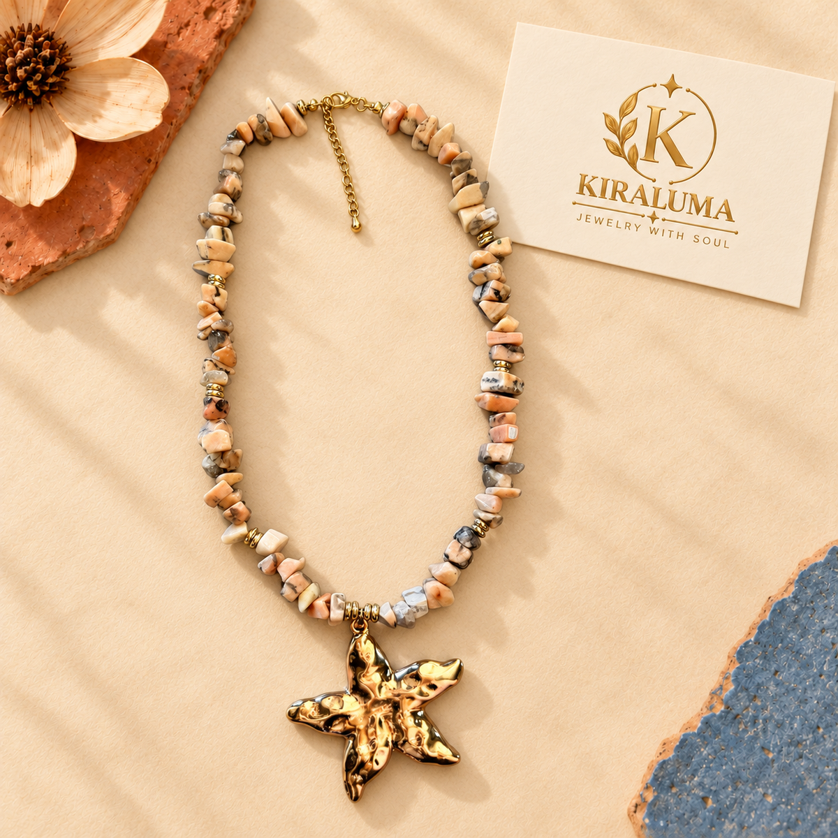 Golden Starfish Necklace