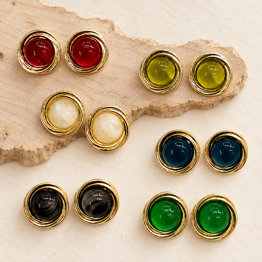 Color Halo Stud Earrings